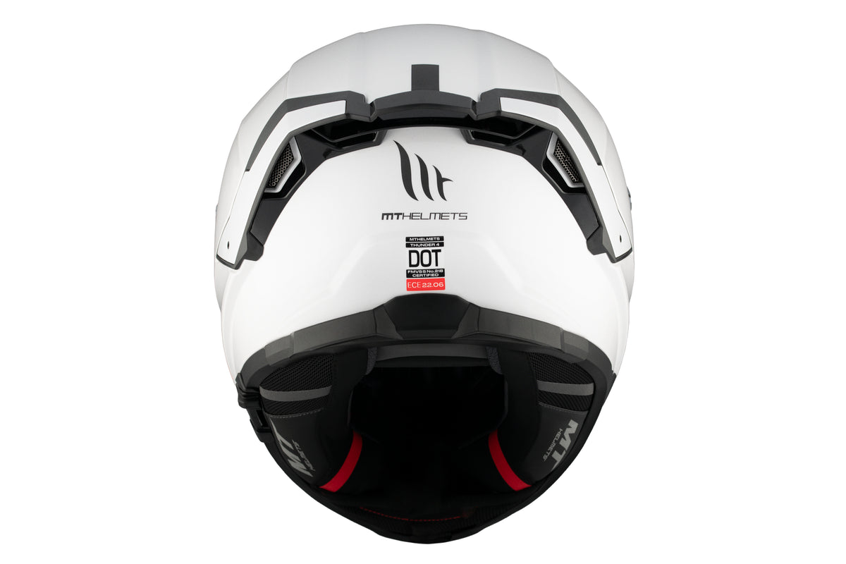 Casco de moto integral MT Helmets Thunder 4 SV Solid A0 blanco perla acabado brillo - vista 7