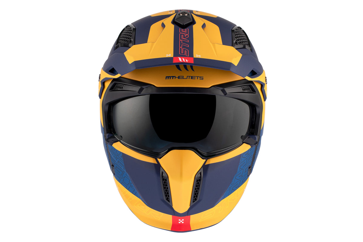 Casco de trial MT Helmets Streetfighter SV S Totem C3 amarillo acabado mate - vista 3