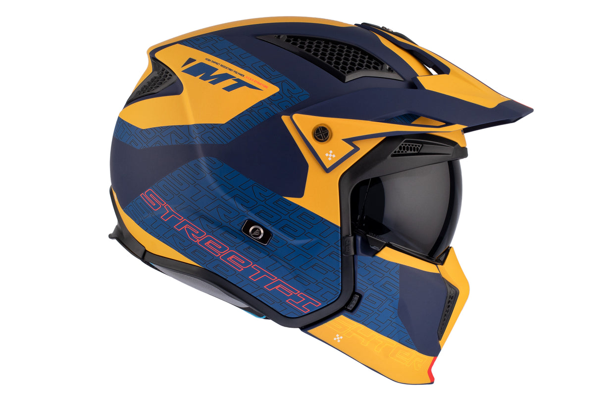 Casco de trial MT Helmets Streetfighter SV S Totem C3 amarillo acabado mate - vista 5