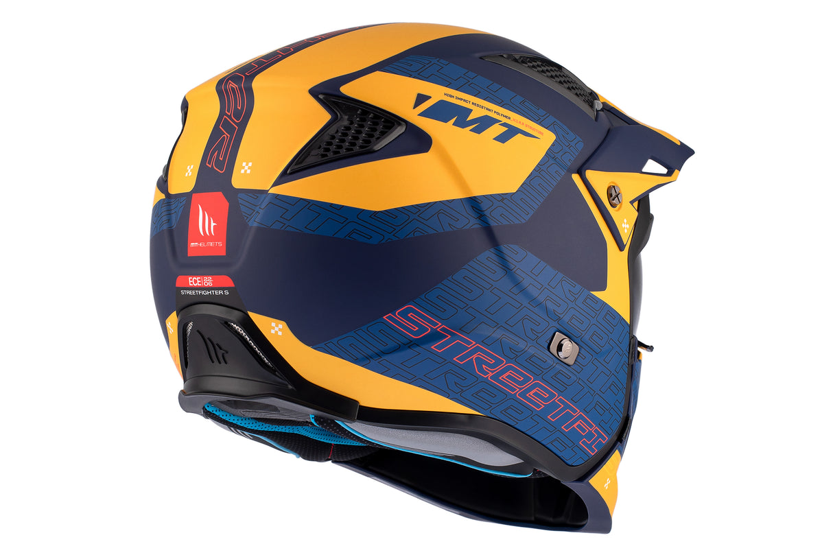 Casco de trial MT Helmets Streetfighter SV S Totem C3 amarillo acabado mate - vista 6