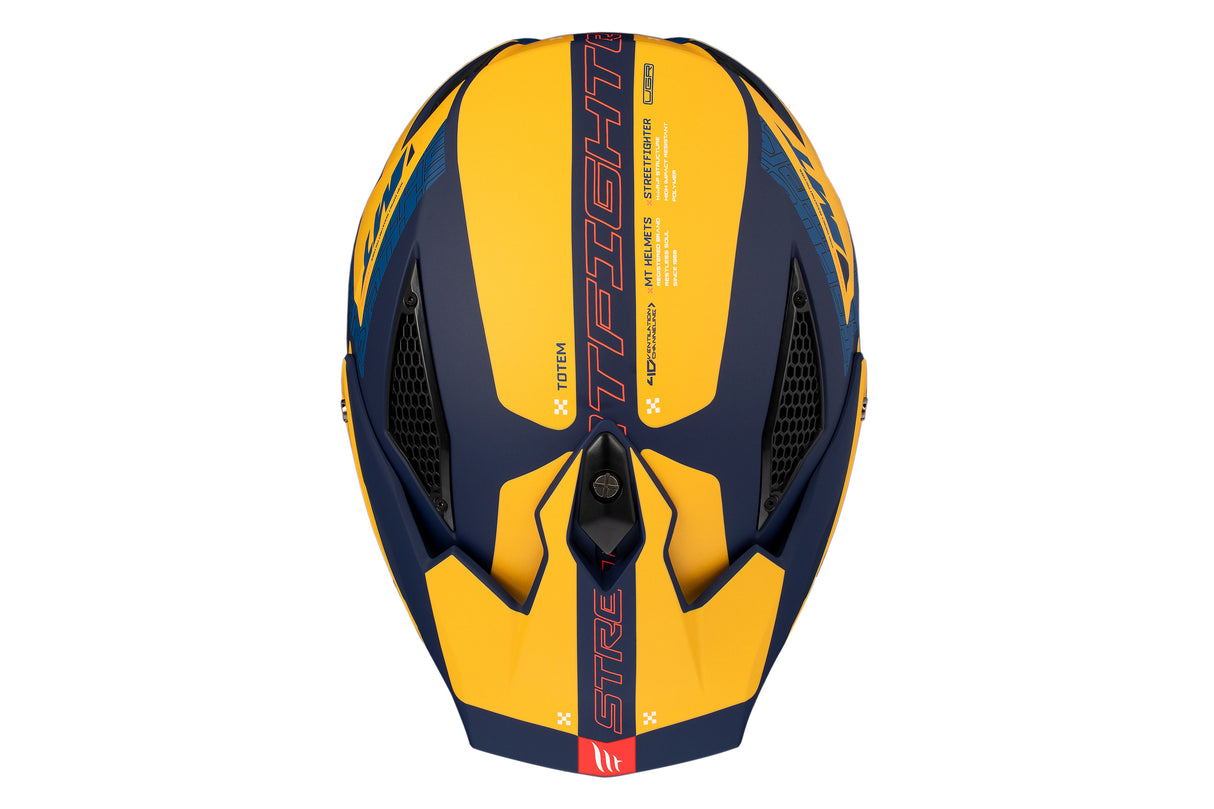 Casco de trial MT Helmets Streetfighter SV S Totem C3 amarillo acabado mate - vista 9