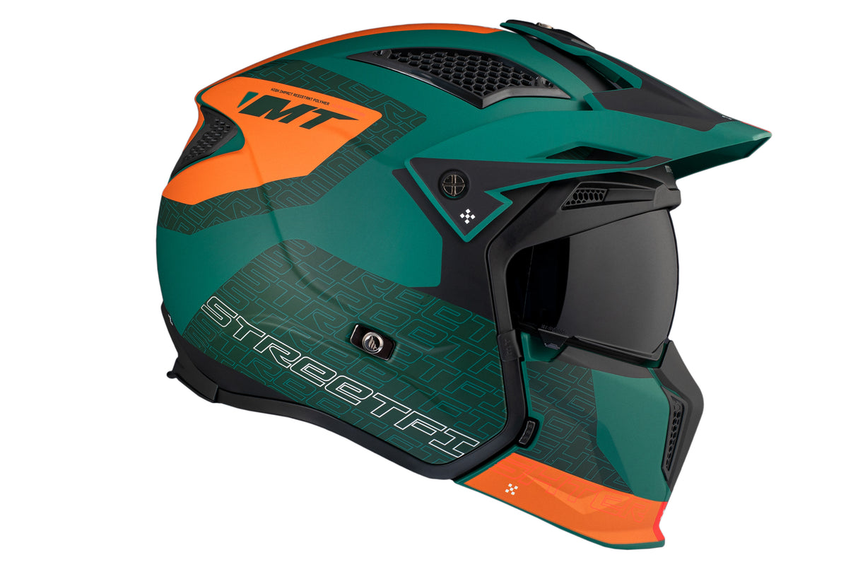 Casco de trial MT Helmets Streetfighter SV S Totem C6 verde acabado mate - vista 5