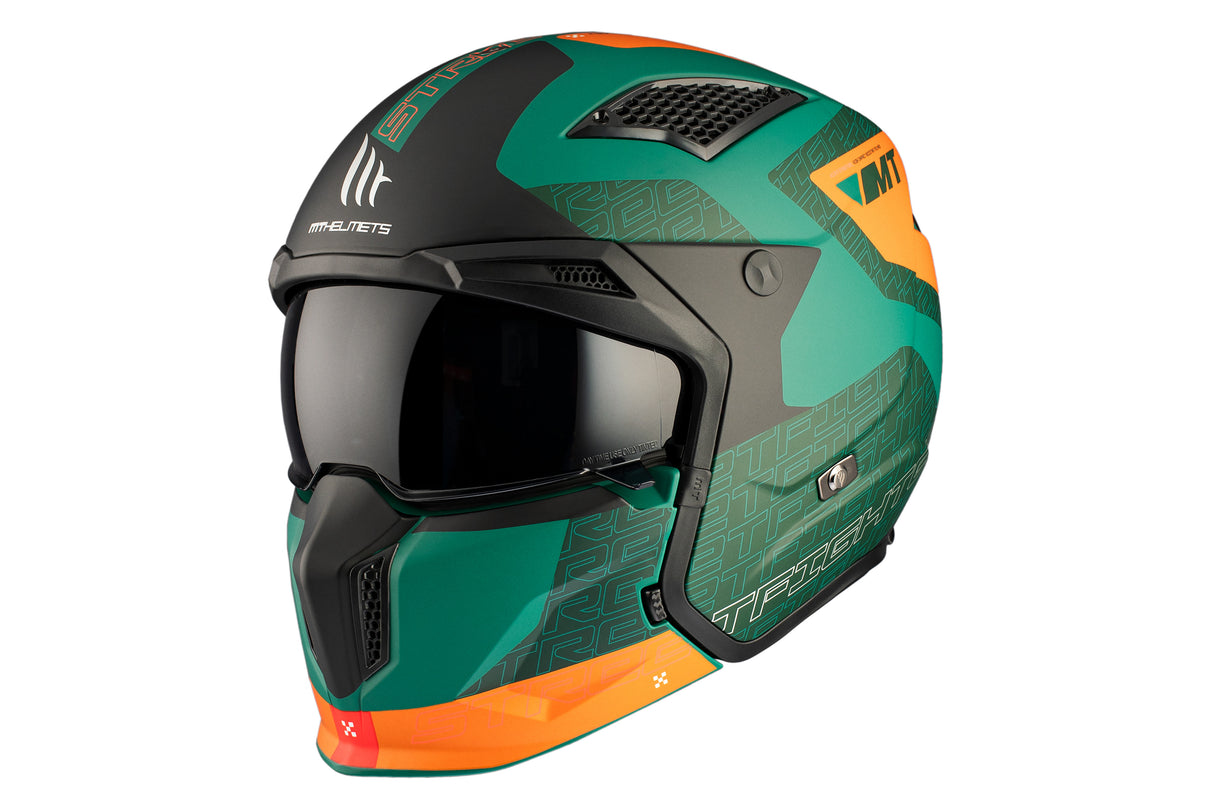 Casco de trial MT Helmets Streetfighter SV S Totem C6 verde acabado mate - vista 11