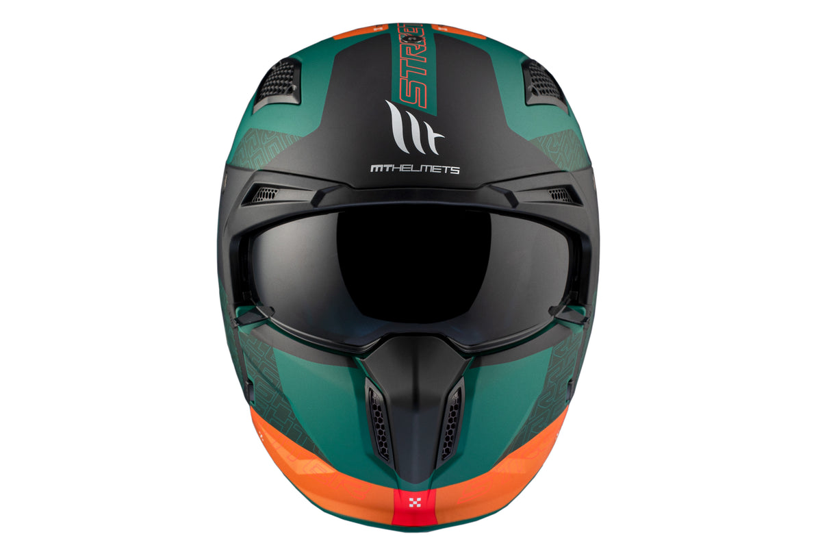 Casco de trial MT Helmets Streetfighter SV S Totem C6 verde acabado mate - vista 12