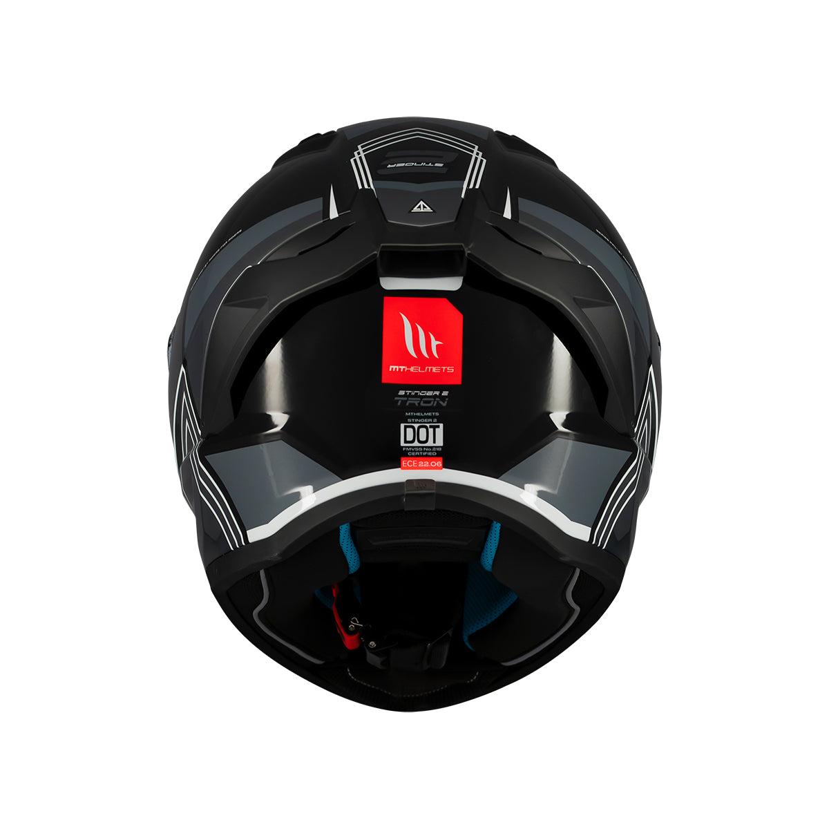 Casco de moto integral MT Helmets Stinger 2 Tron B12 acabado brillo - vista 5