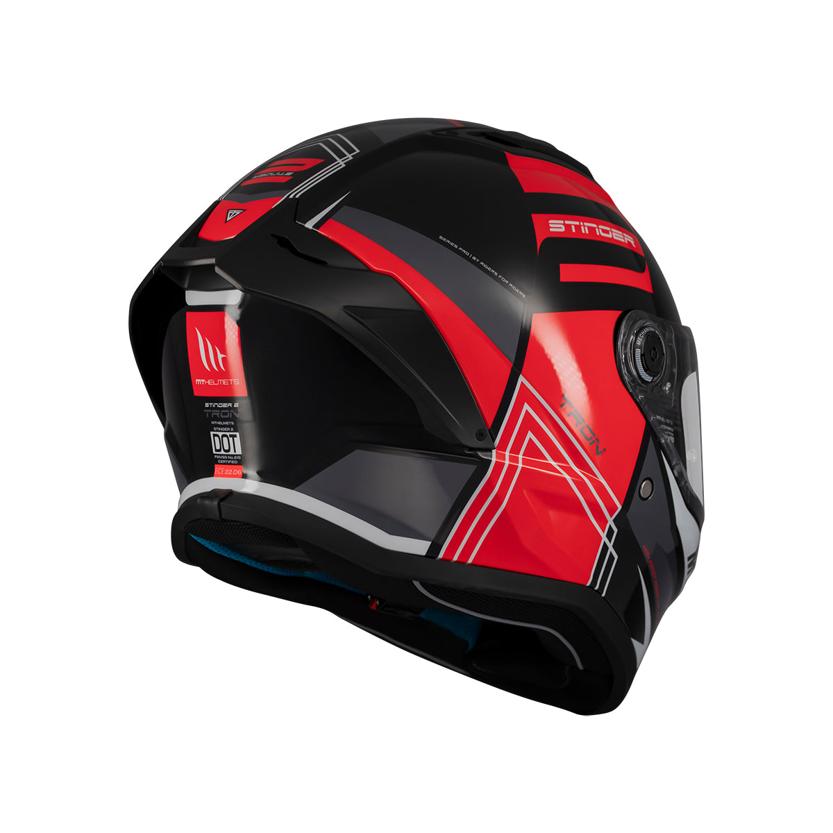 Casco de moto integral MT Helmets Stinger 2 Tron B15 acabado brillo - vista 4