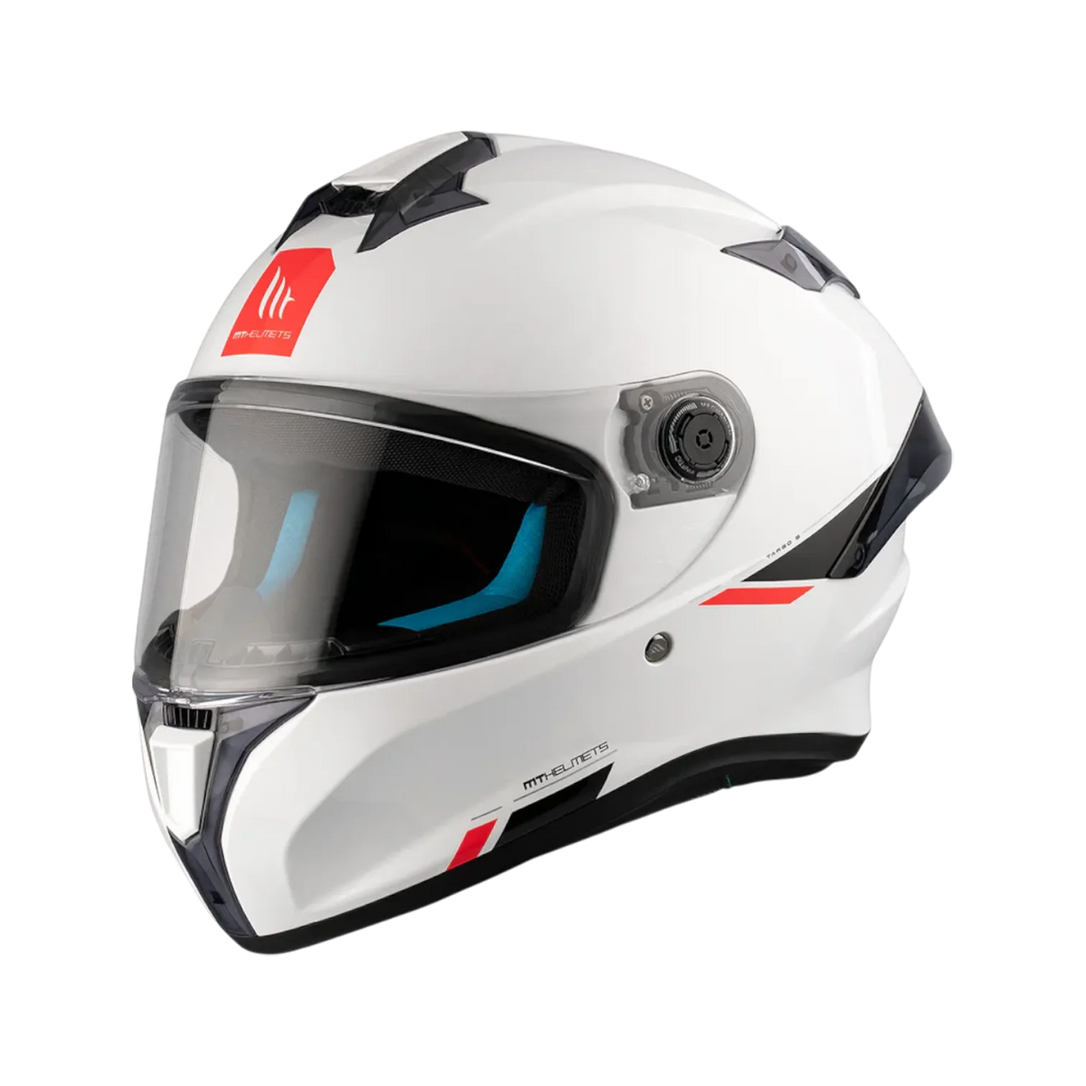 Casco de moto integral MT Helmets Targo S Solid A0 blanco perla acabado brillo