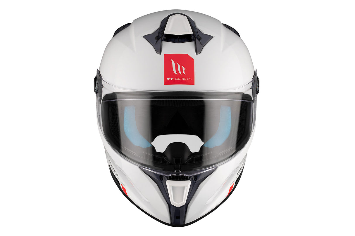 Casco de moto integral MT Helmets Targo S Solid A0 blanco perla acabado brillo - vista 3