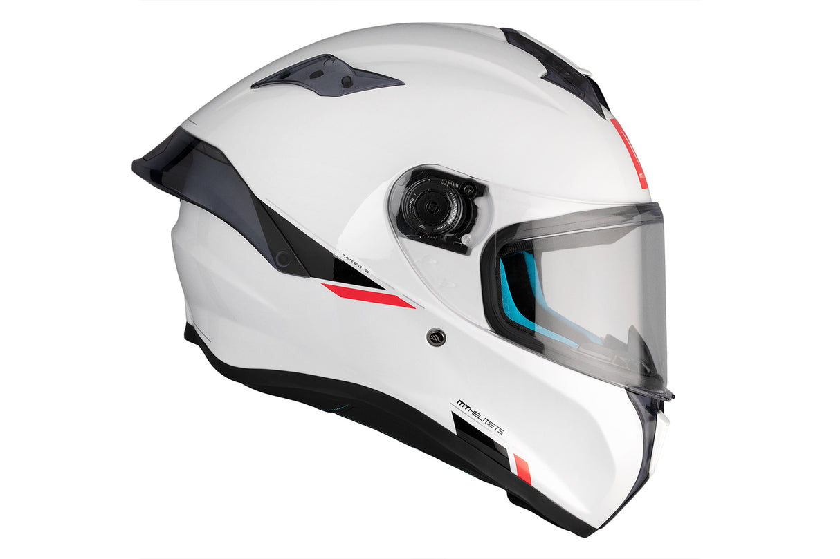 Casco de moto integral MT Helmets Targo S Solid A0 blanco perla acabado brillo - vista 5