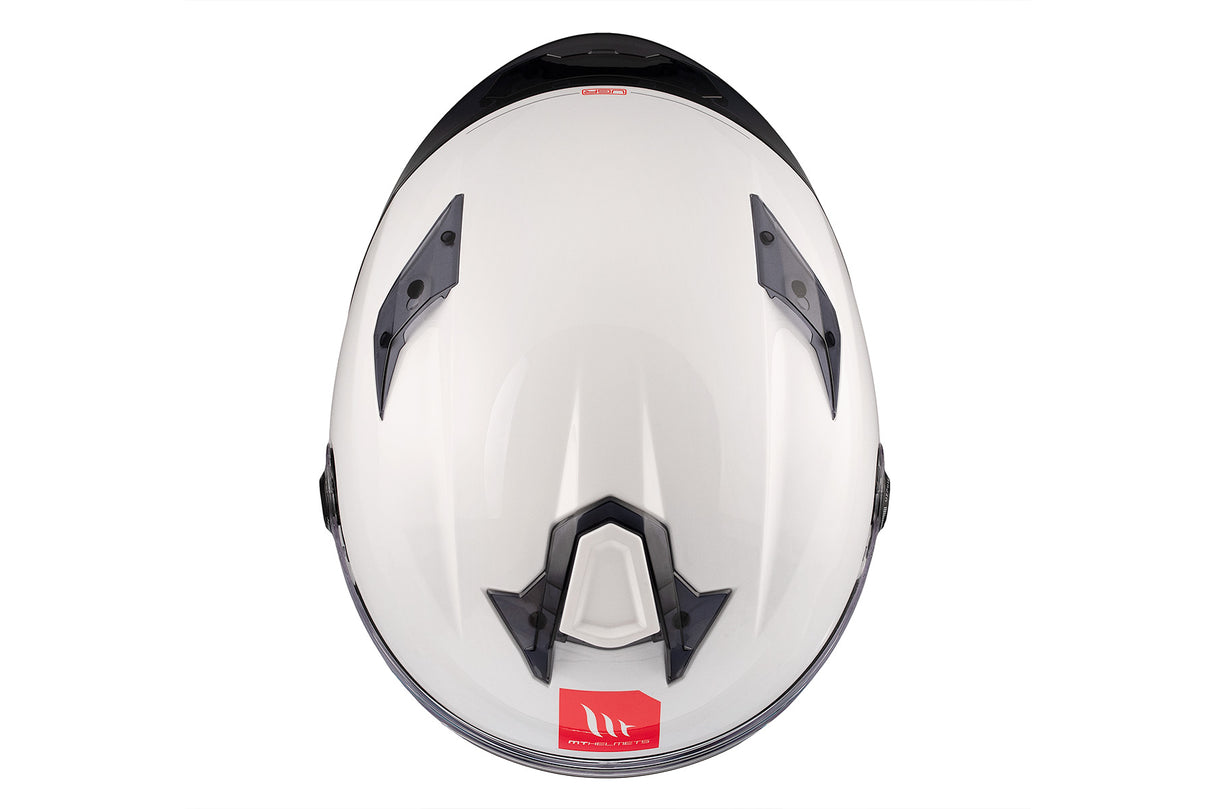 Casco de moto integral MT Helmets Targo S Solid A0 blanco perla acabado brillo - vista 9