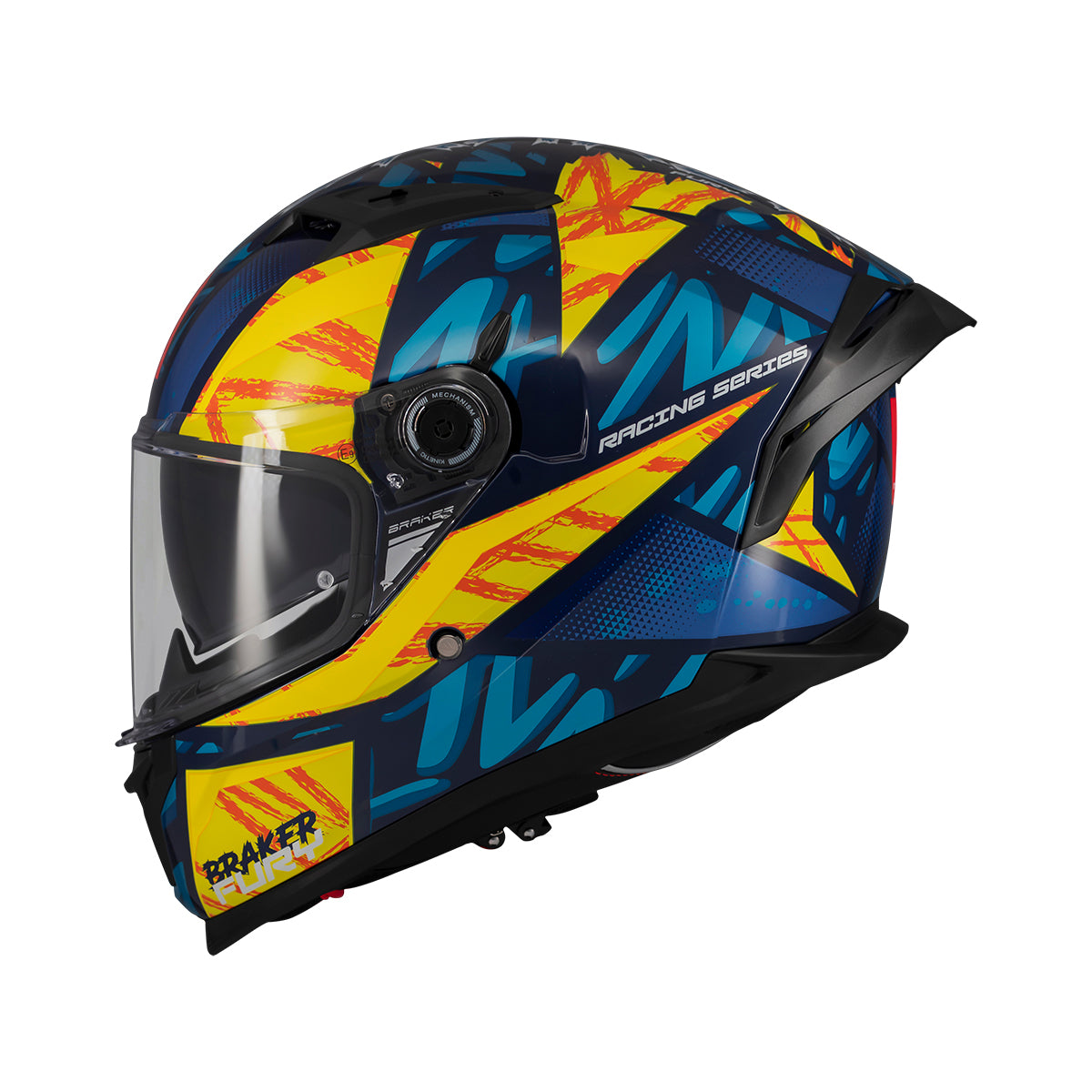 Casco de moto integral MT Helmets Braker SV Fury C17 acabado brillo - vista 2