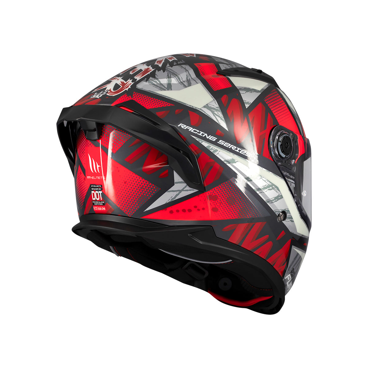 Casco de moto integral MT Helmets Braker SV Fury C5 acabado brillo - vista 4