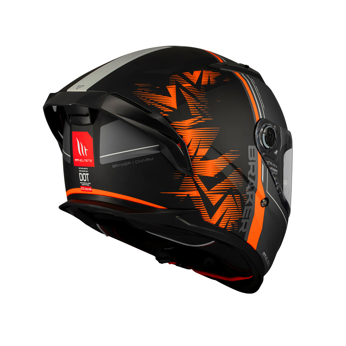 Casco de moto integral MT Helmets Braker SV Charm B4 acabado mate - vista 4