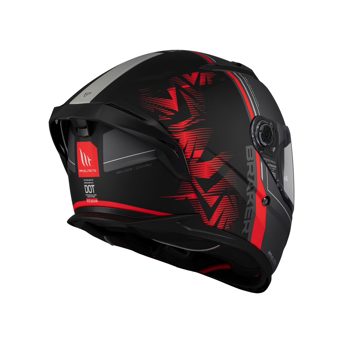Casco de moto integral MT Helmets Braker SV Charm B5 acabado mate - vista 4