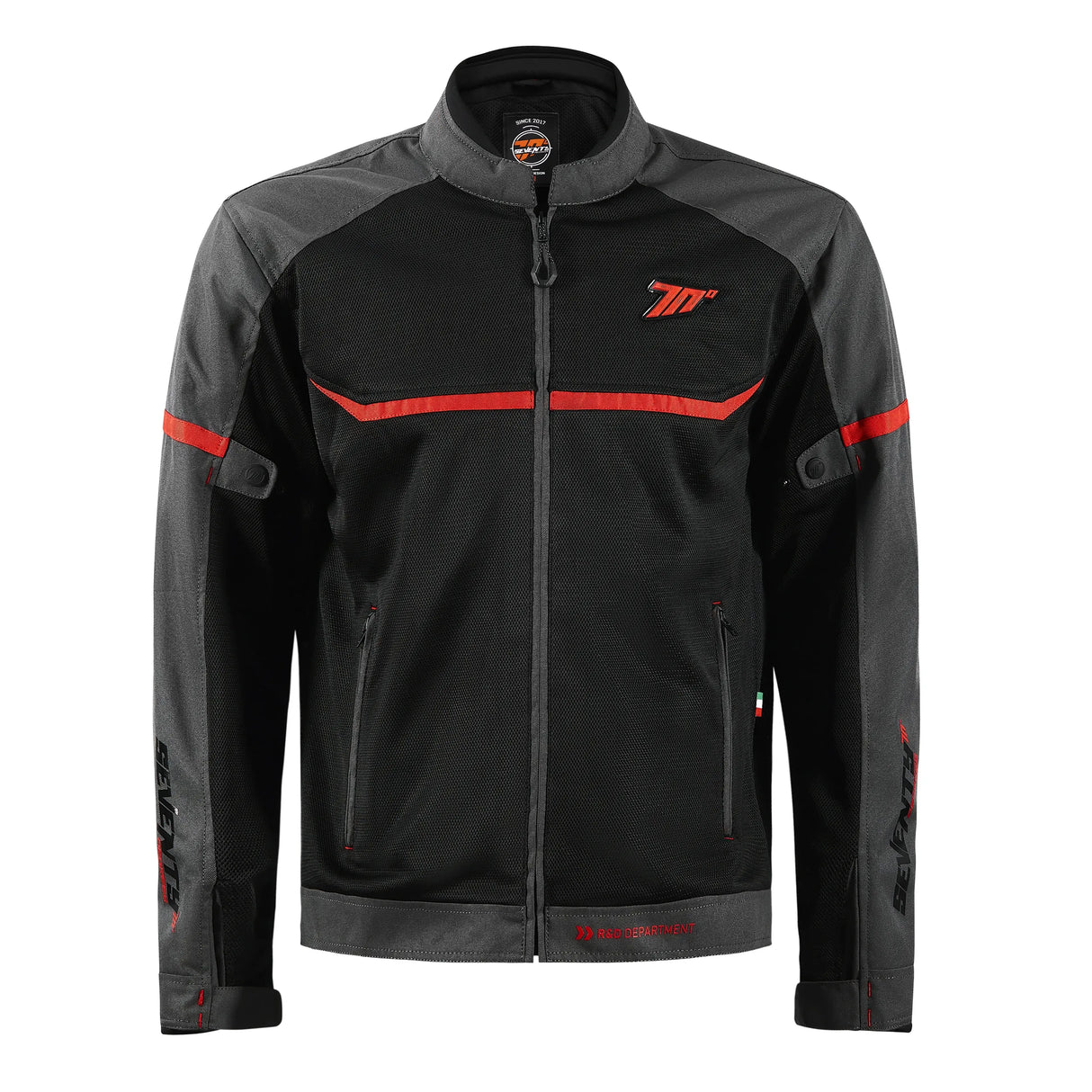 Chaqueta de moto de verano deportiva Seventy Degrees SD-JR30.1 Mojave negra y roja