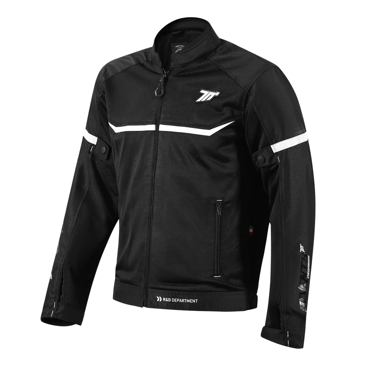 Chaqueta de moto de verano deportiva Seventy Degrees SD-JR30.1 Mojave negra y blanca