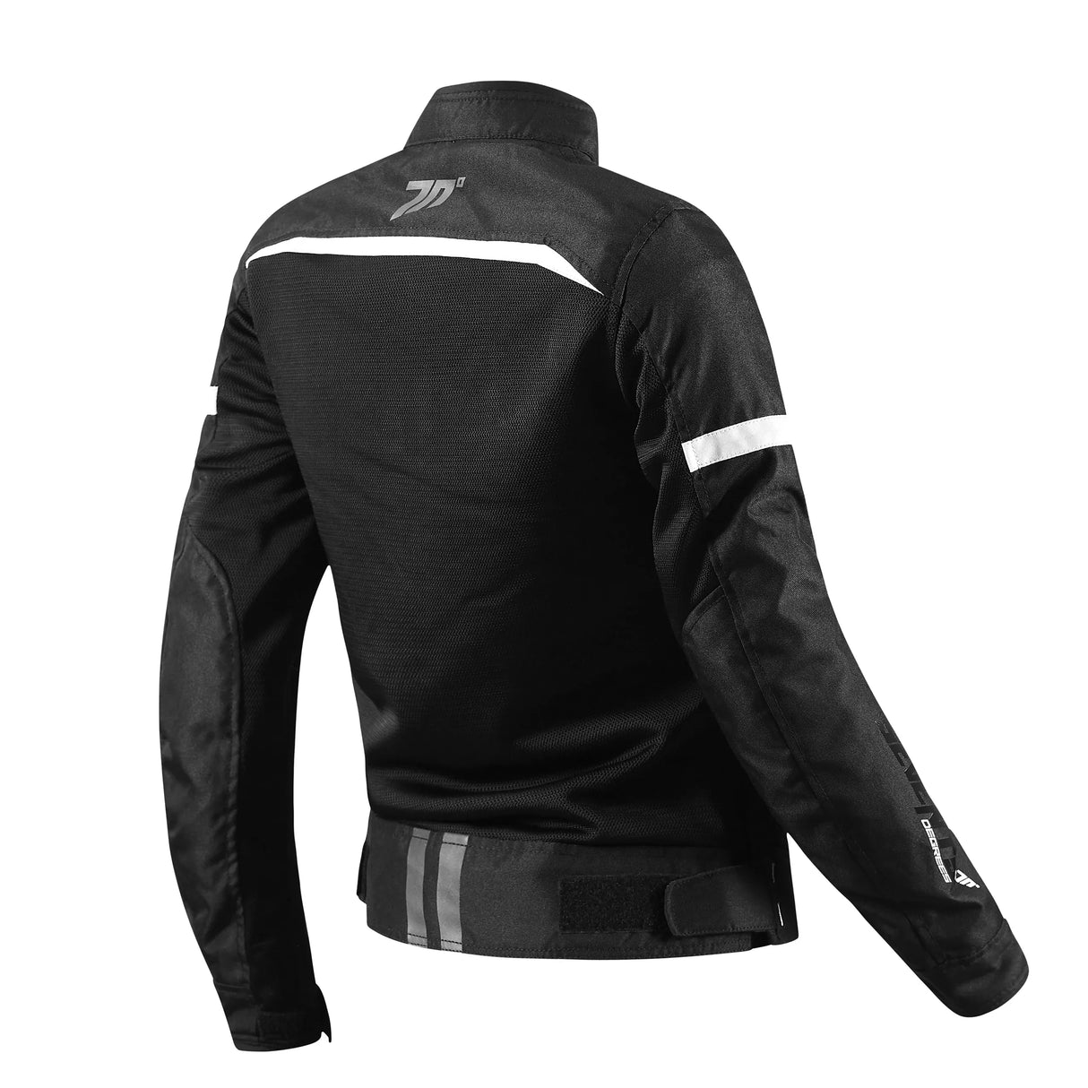 Chaqueta de moto de verano deportiva Seventy Degrees SD-JR30.2 Mojave negra y blanca - vista 2
