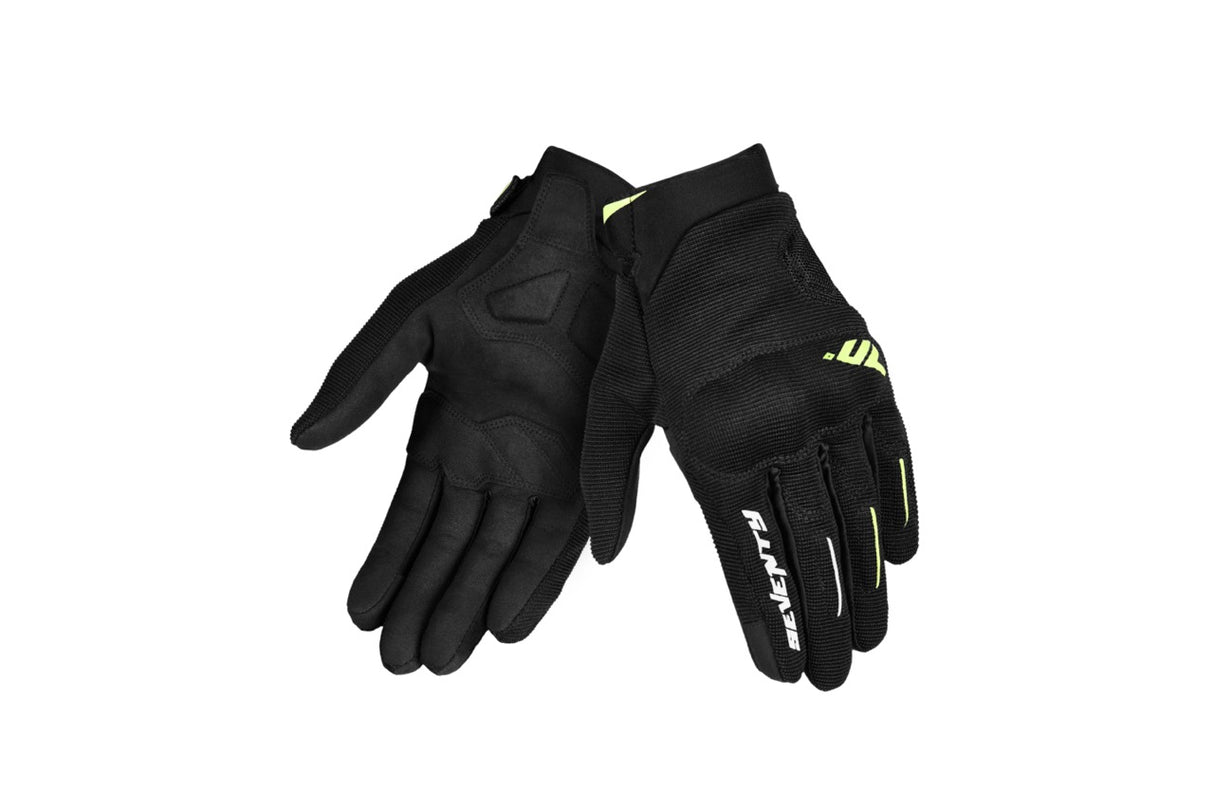 Guantes de moto de verano urbanos Seventy Degrees SD-C40 Asphalt negros y amarillo flúor