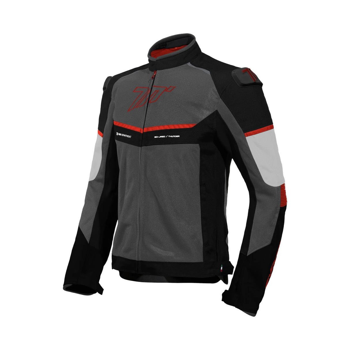 Chaqueta de moto de verano deportiva Seventy Degrees SD-JR60 Thunder negra y roja