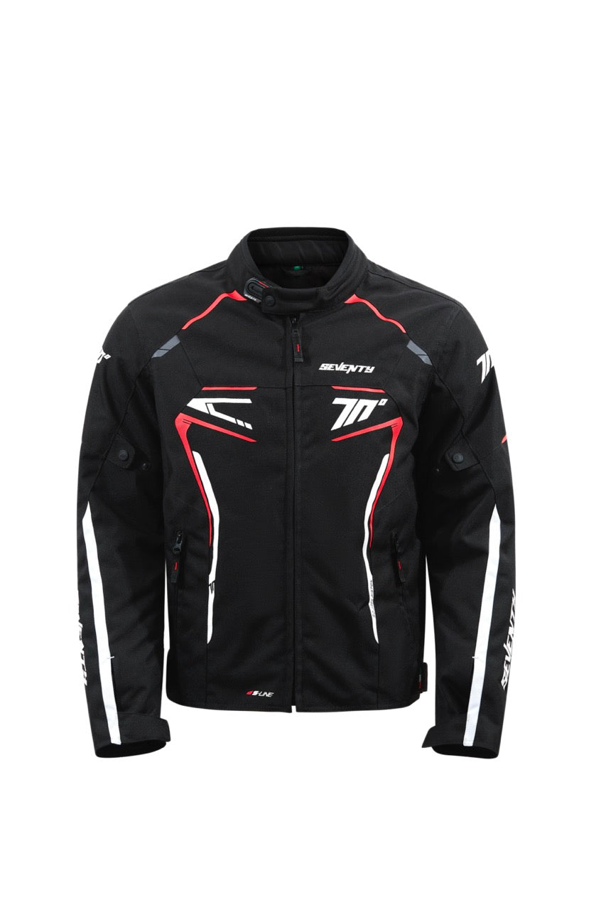 Chaqueta de moto de invierno de hombre Seventy Degrees SD-JR65 Piston negra, roja y blanca - vista 2