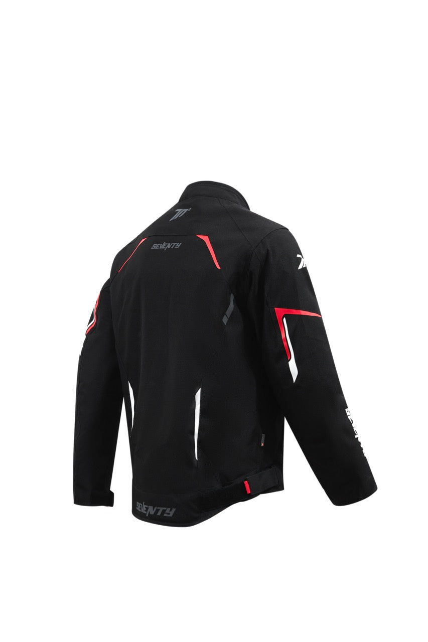 Chaqueta de moto de invierno de hombre Seventy Degrees SD-JR65 Piston negra, roja y blanca - vista 3