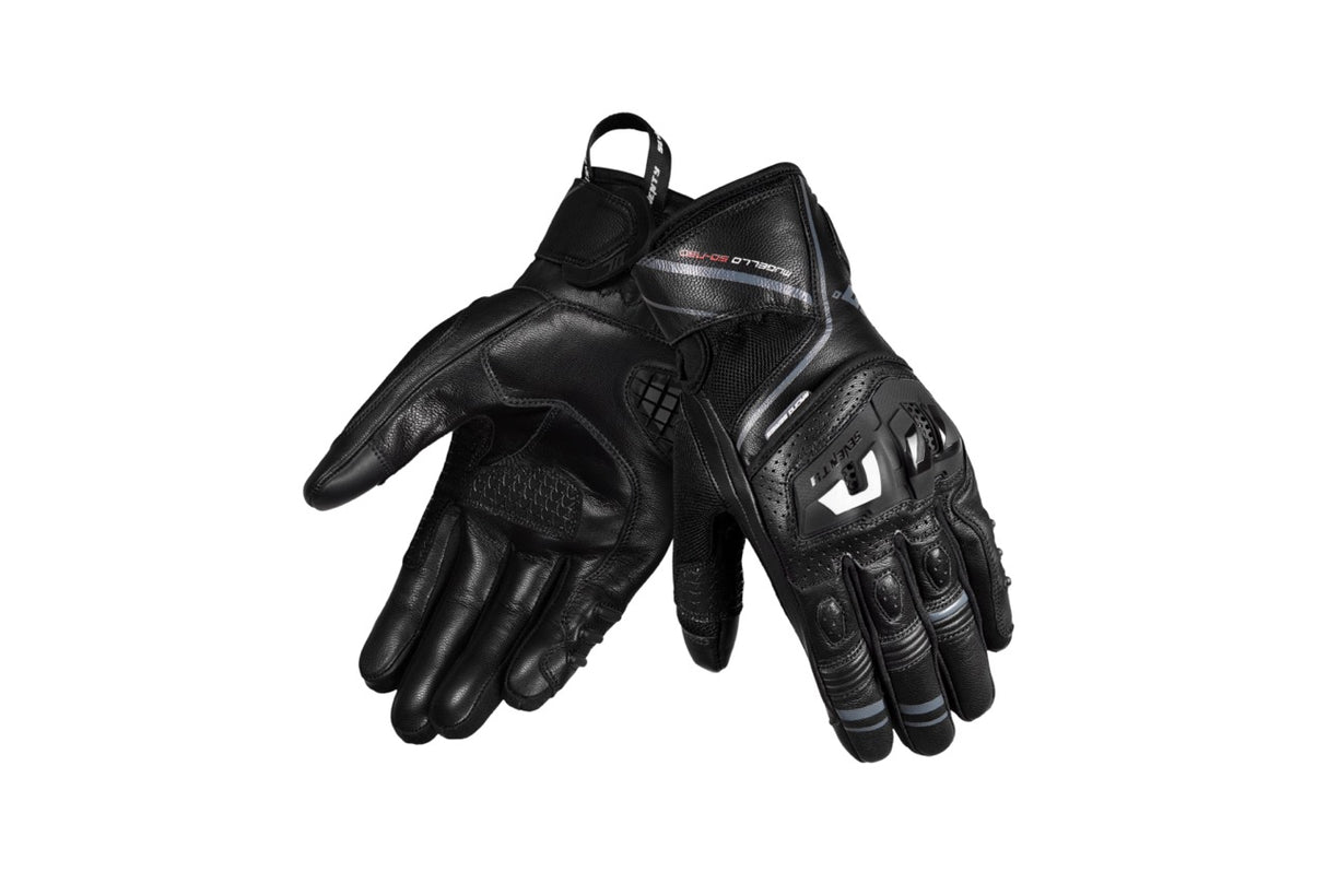 Guantes de moto de verano Seventy Degrees SD-N30 Mugello negros y grises