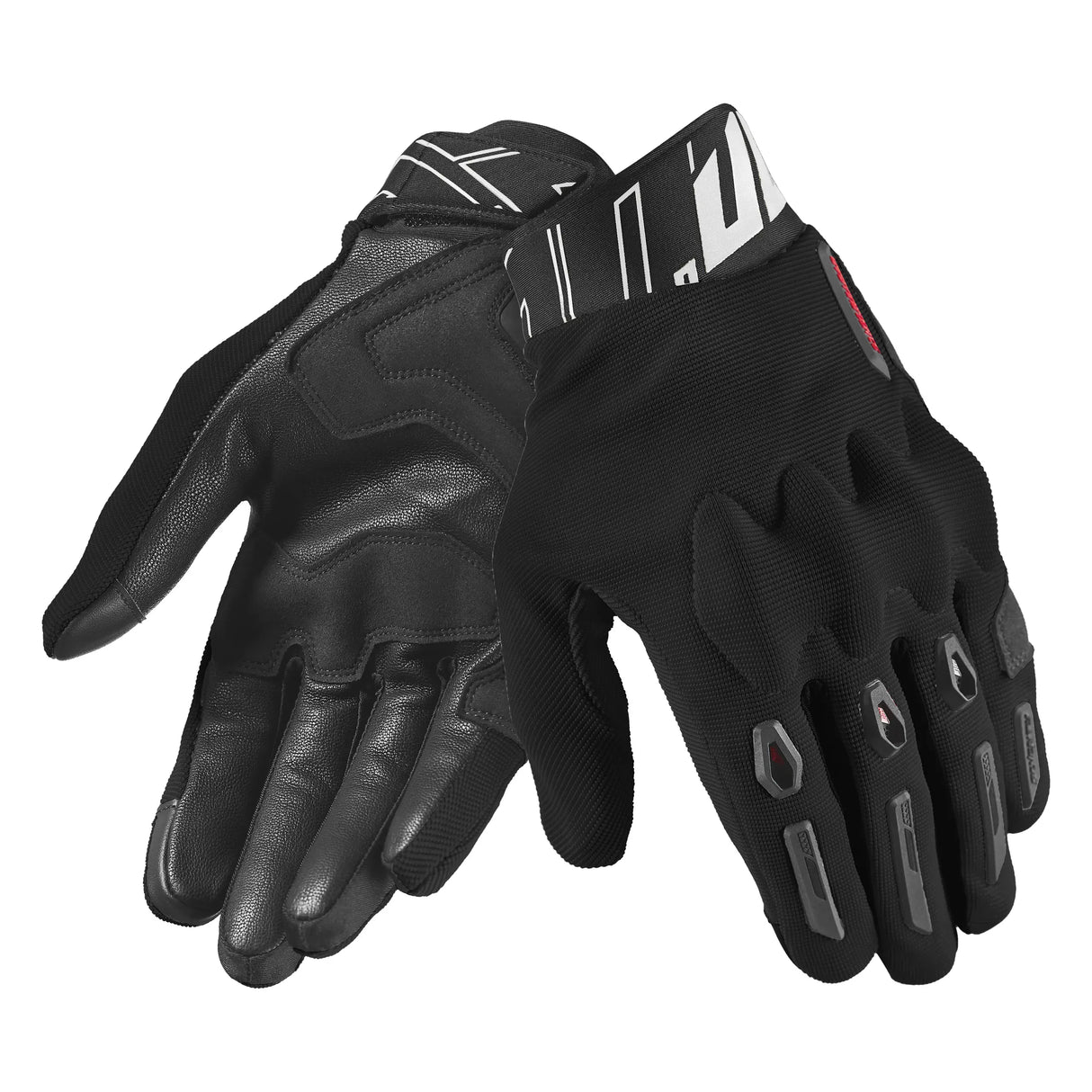Guantes de moto de verano Seventy Degrees SD-N66 Fullgas negros, rojos y blancos
