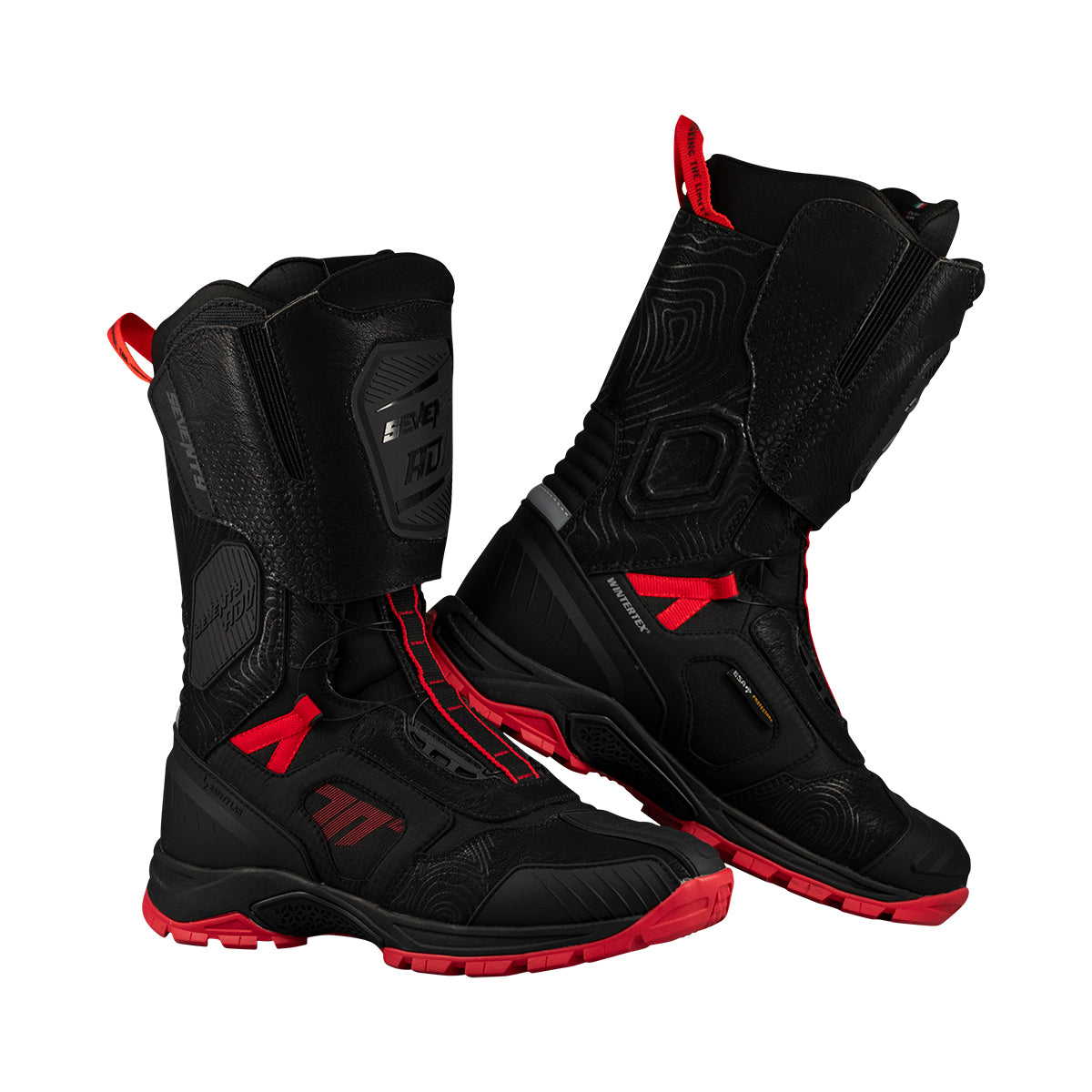 Botas de moto Seventy Degrees SD-BA6 Stelvio altas negras y rojas