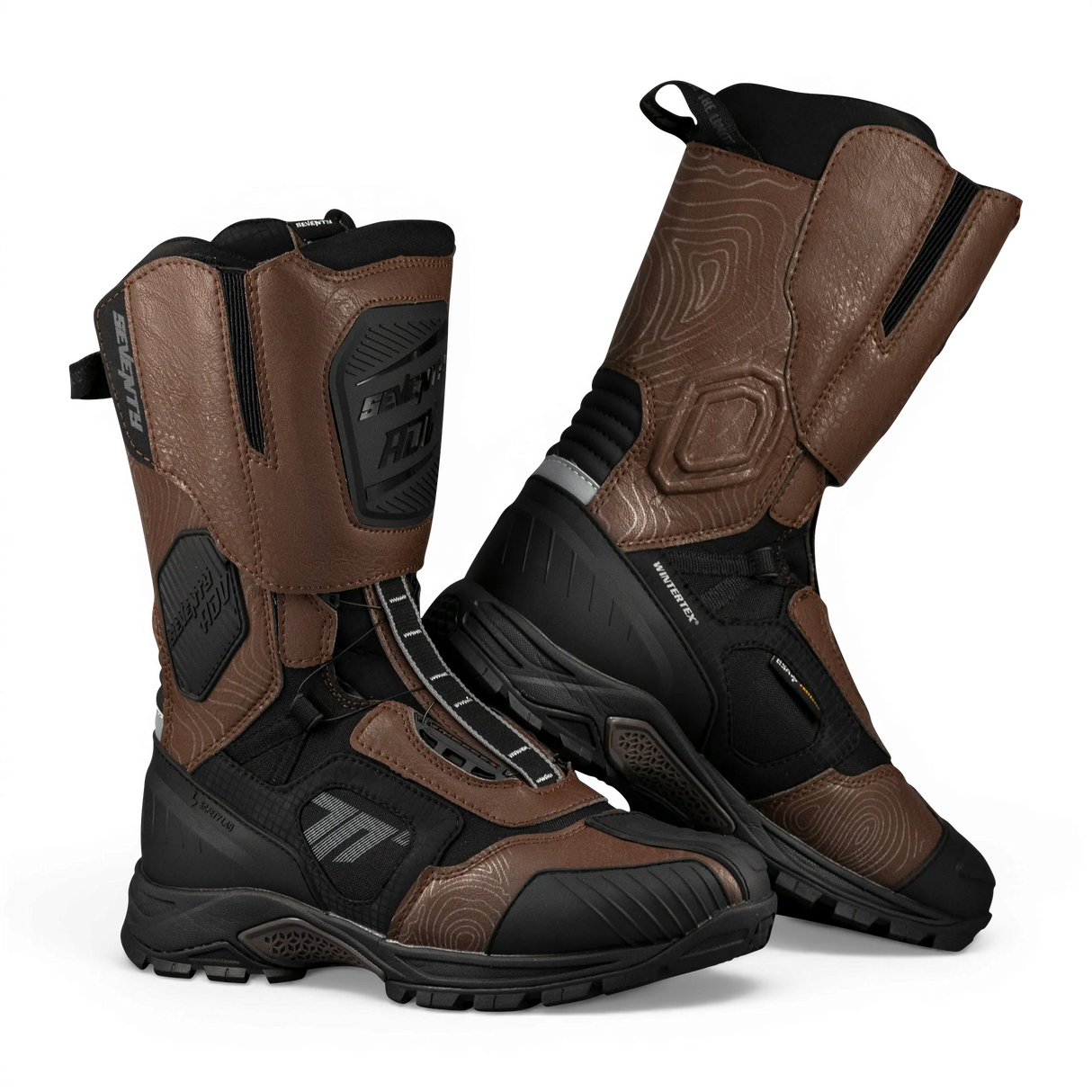 Botas de moto Seventy Degrees SD-BA6 Stelvio altas negras y marrones