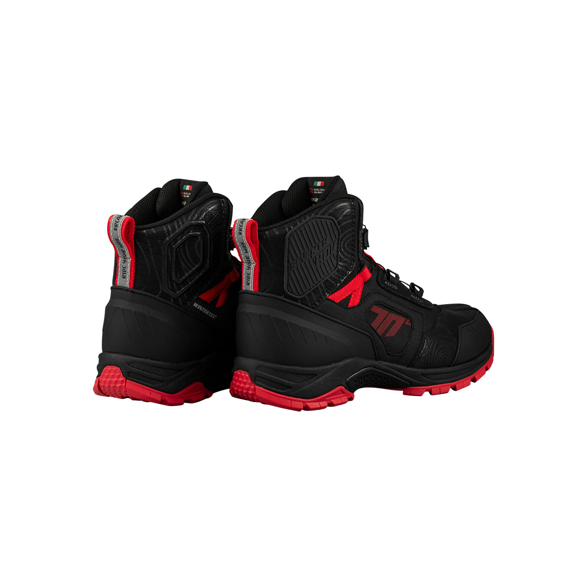 Botas de moto de invierno touring adventure Seventy Degrees SD-BA7 Stelvio bajas negras y rojas - vista 3