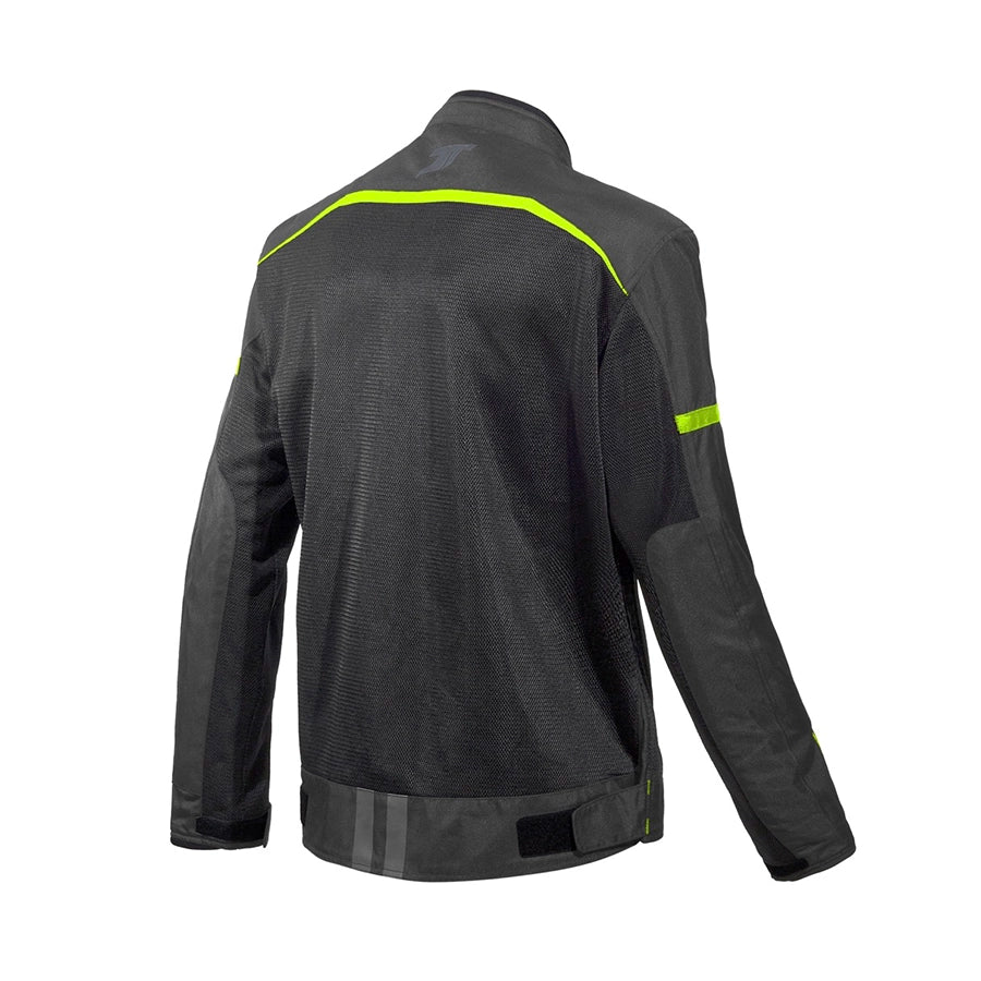 Chaqueta de moto de verano de hombre Seventy Degrees SD-JR30.1 Mojave gris y amarillo flúor - vista 2