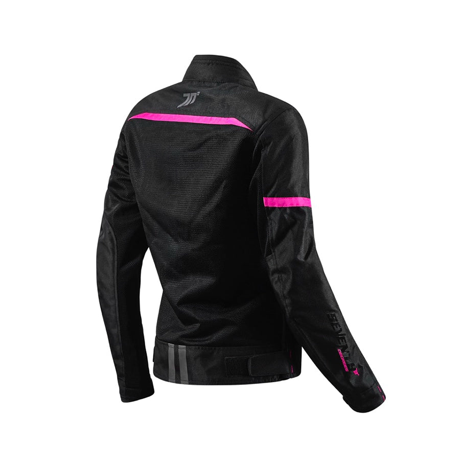 Chaqueta de moto de verano de mujer Seventy Degrees SD-JR30.2 Mojave negra y fucsia - vista 2