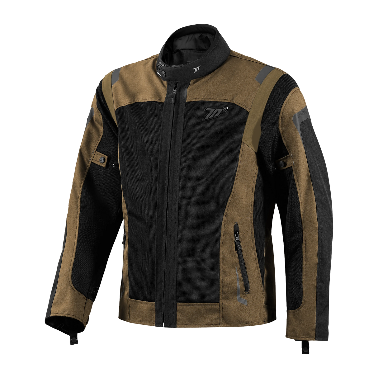 Chaqueta de moto de verano touring adventure Seventy Degrees SD-JT66 Sahara marrón y negra