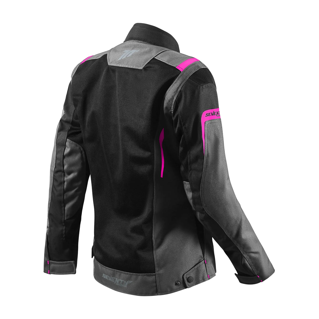 Chaqueta de moto de verano touring adventure Seventy Degrees SD-JT68 Sahara gris y fucsia - vista 2