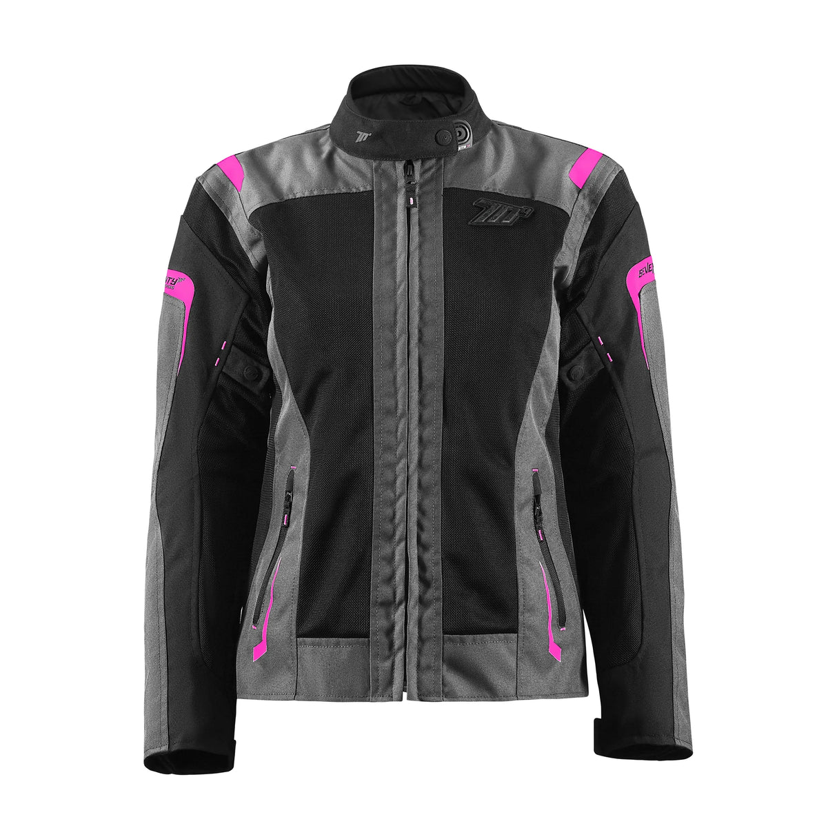 Chaqueta de moto de verano touring adventure Seventy Degrees SD-JT68 Sahara gris y fucsia - vista 3
