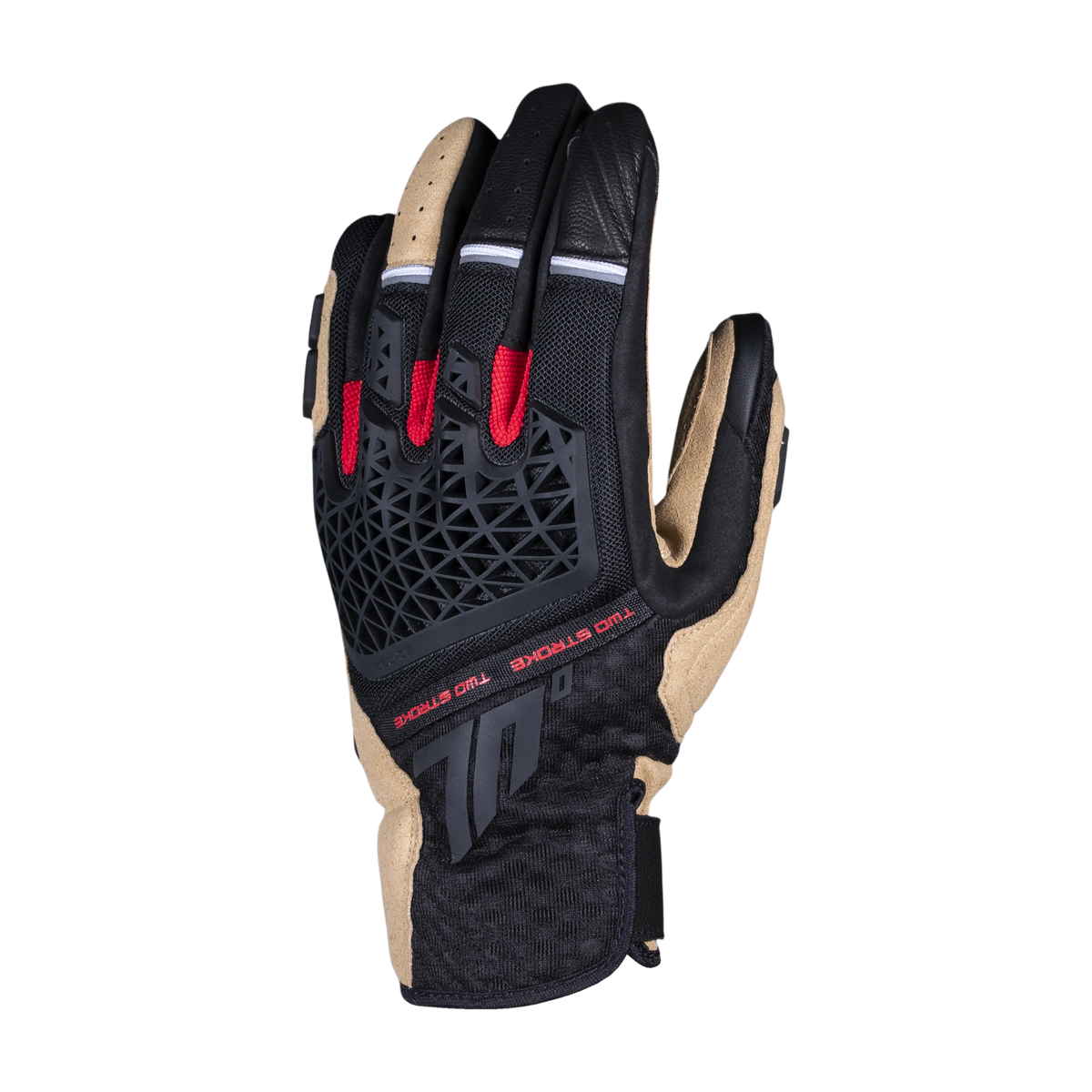 Guantes de moto de verano Seventy Degrees SD-N60 Two Stroke marrones y negros - vista 2