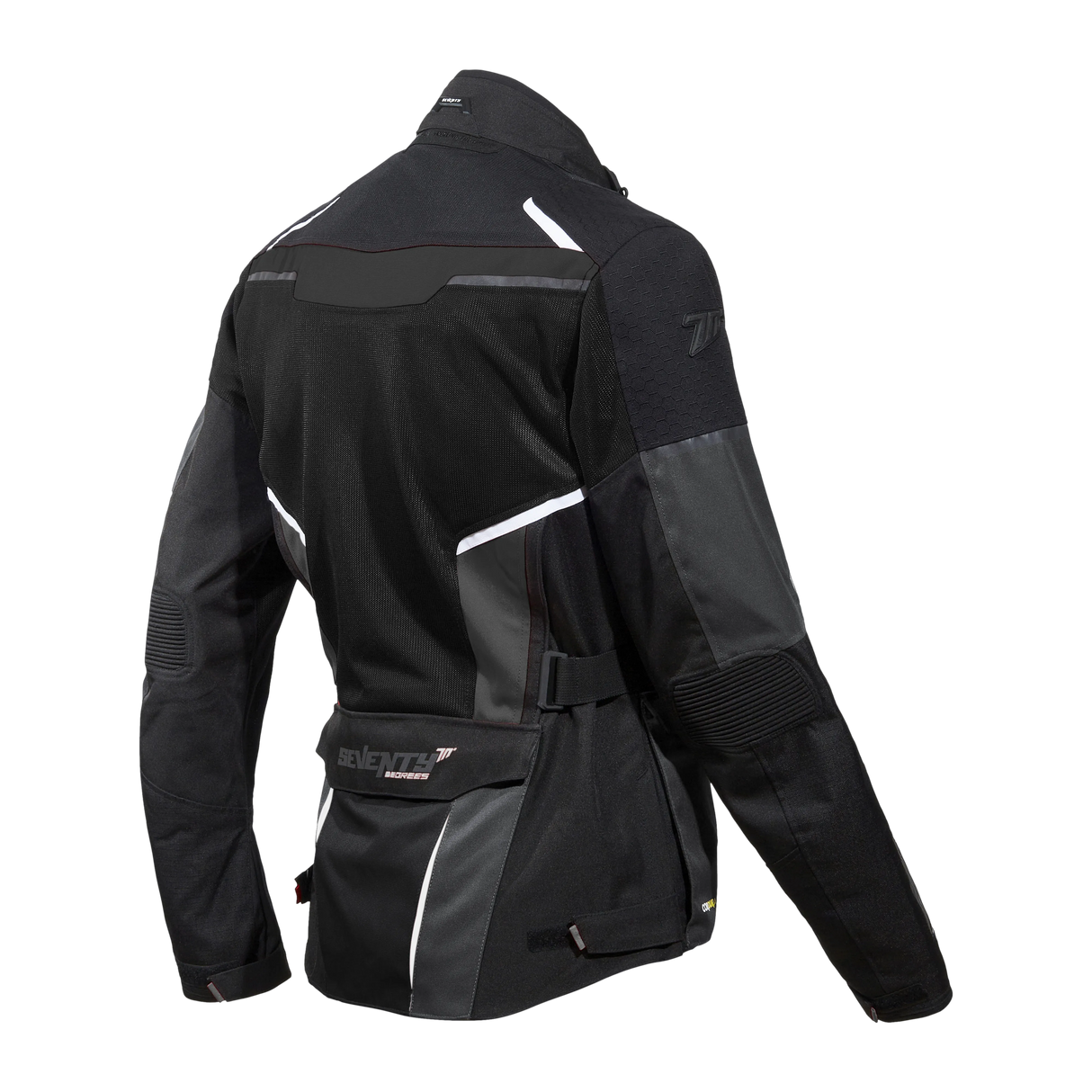 Chaqueta de moto de verano Seventy Degrees SD-JT70 Atacama negra, gris y blanca - vista 2