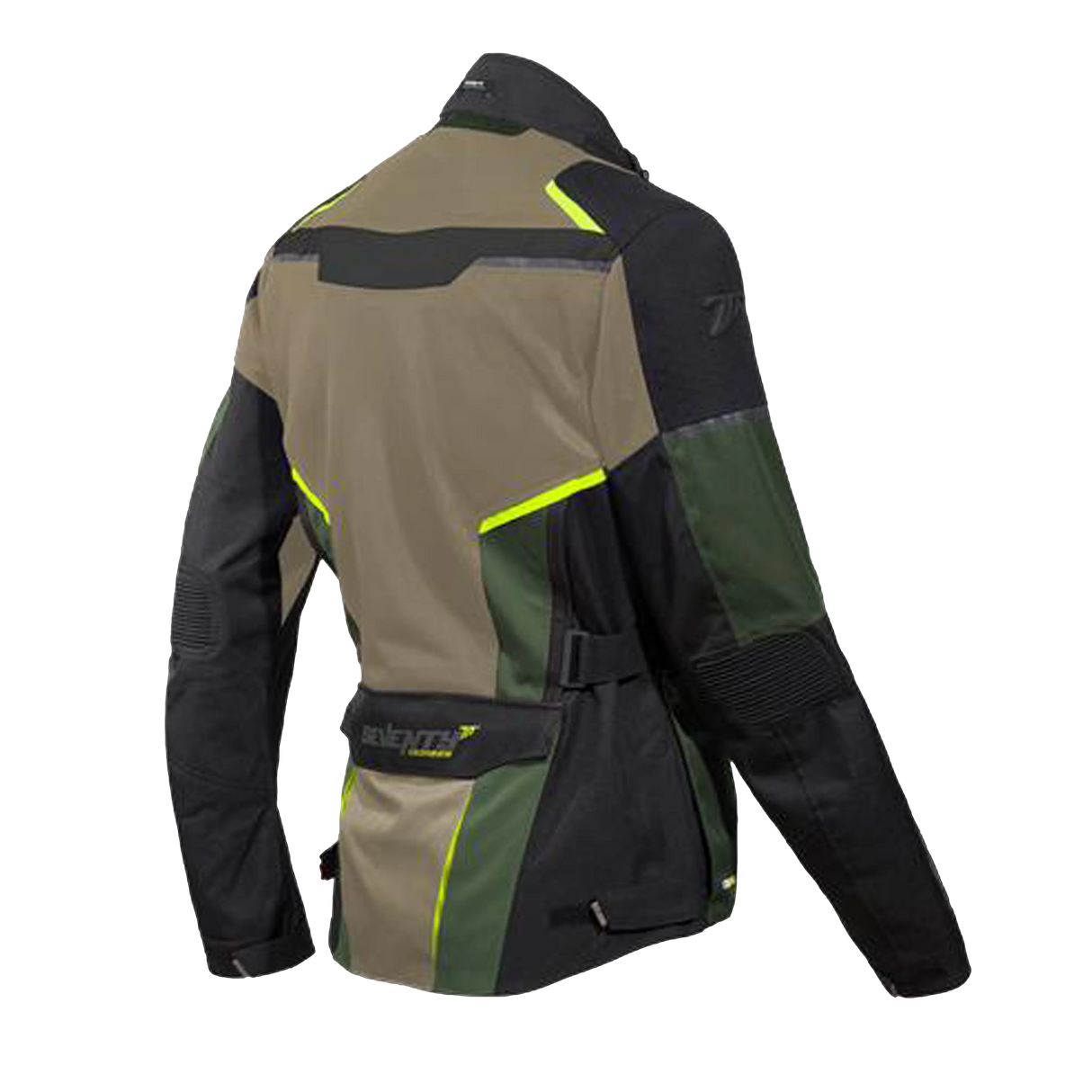 Chaqueta de moto de verano Seventy Degrees SD-JT70 Atacama arena, verde y amarillo flúor - vista 2