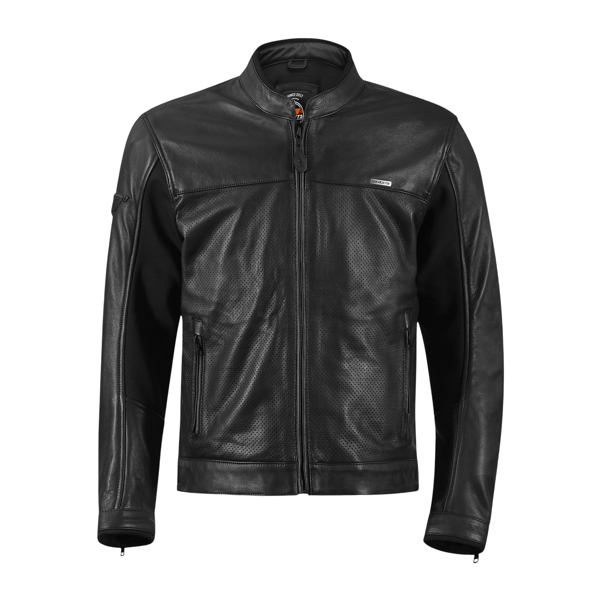 Chaqueta de moto de piel de verano Seventy Degrees SD-JL4 Legend Classic negra