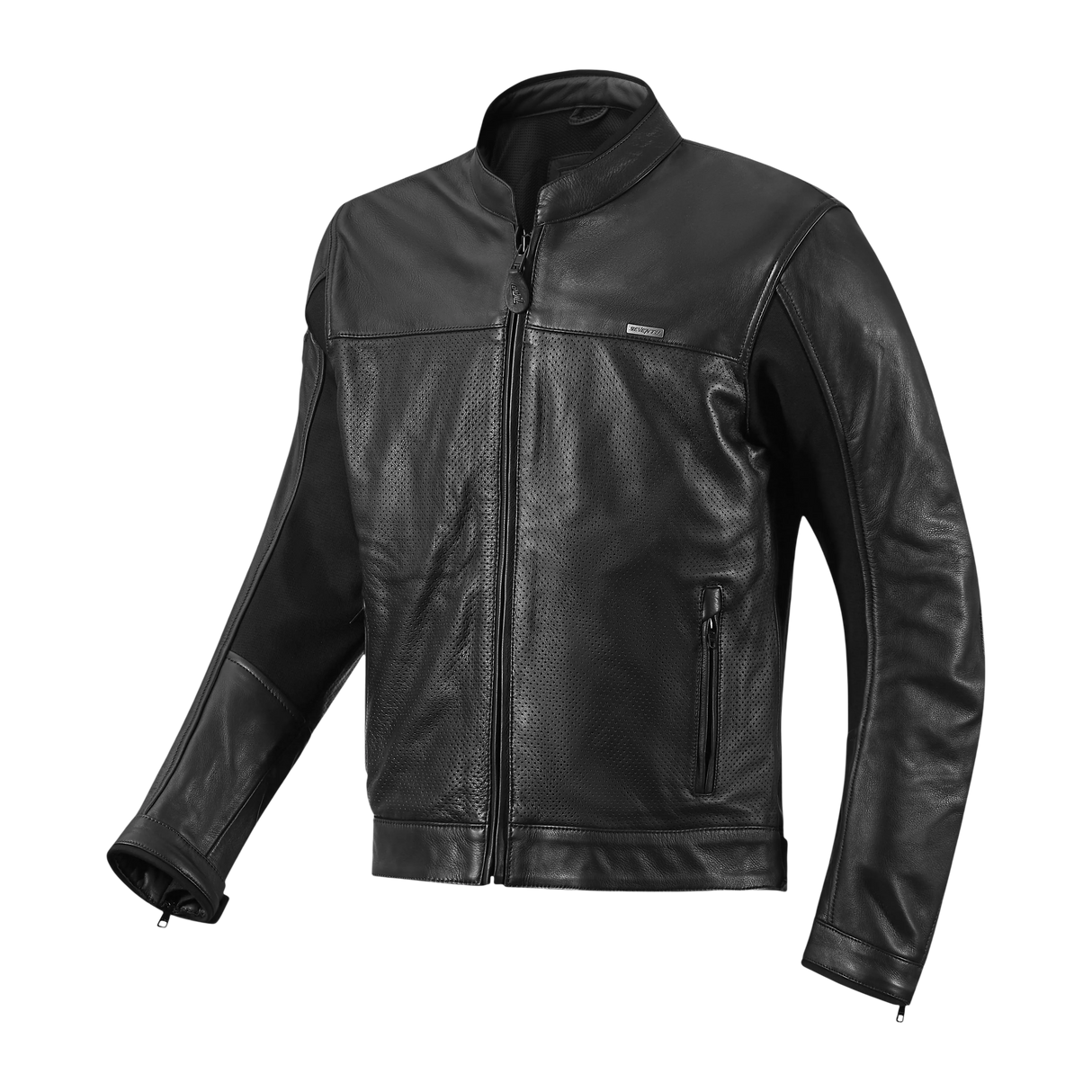 Chaqueta de moto de piel de verano Seventy Degrees SD-JL4 Legend Classic negra - vista 2