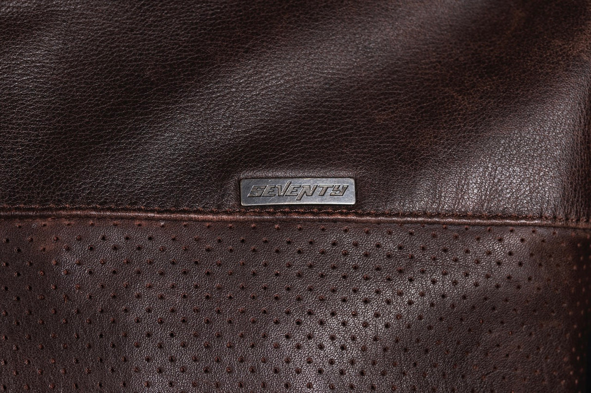 Chaqueta de moto de piel de verano Seventy Degrees SD-JL4 Legend marrón - vista 2
