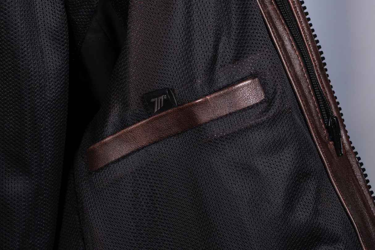 Chaqueta de moto de piel de verano Seventy Degrees SD-JL4 Legend marrón - vista 6