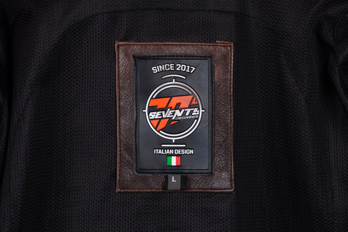 Chaqueta de moto de piel de verano Seventy Degrees SD-JL4 Legend marrón - vista 7