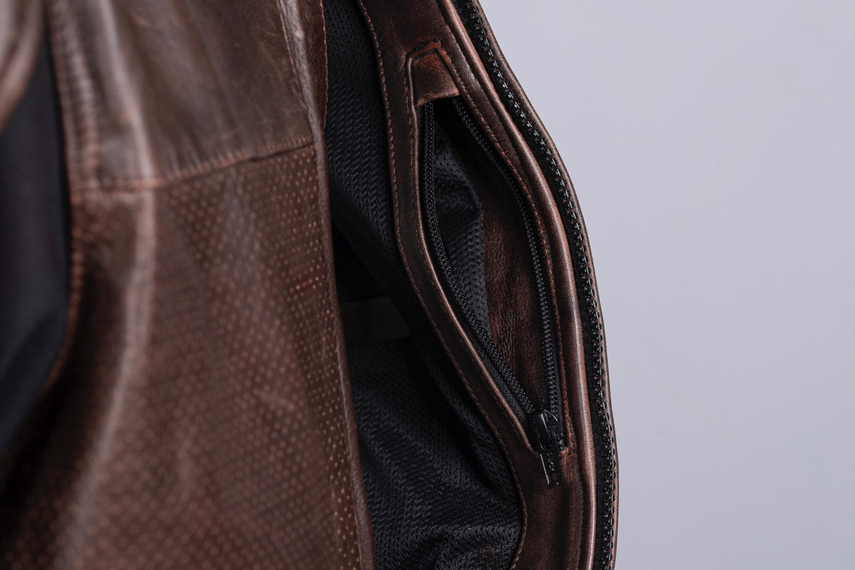 Chaqueta de moto de piel de verano Seventy Degrees SD-JL4 Legend marrón - vista 9