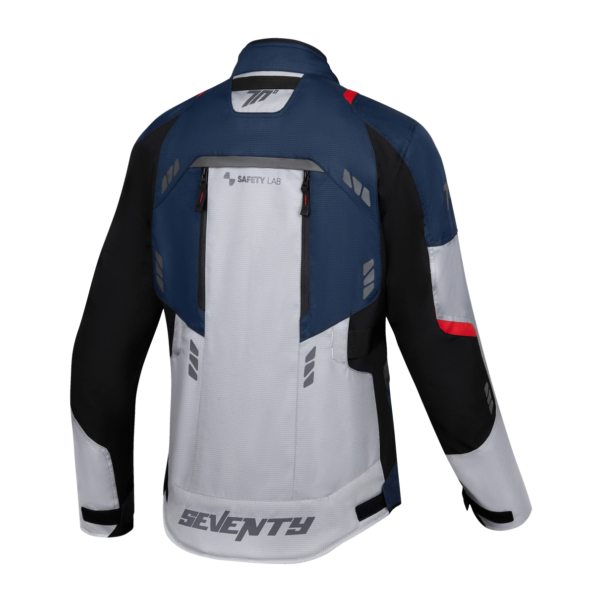 Chaqueta de moto de invierno touring adventure Seventy Degrees SD-JT67 Tanami azul marino, gris y roja - vista 2