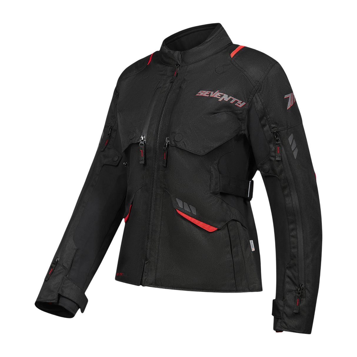 Chaqueta de moto de invierno touring adventure de mujer Seventy Degrees SD-JT69 Tanami negra y roja