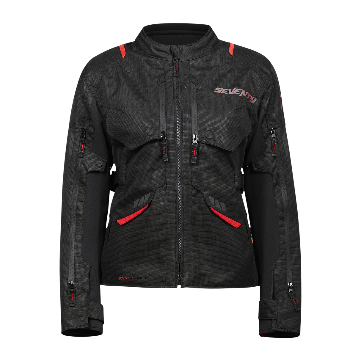 Chaqueta de moto de invierno touring adventure de mujer Seventy Degrees SD-JT69 Tanami negra y roja - vista 2