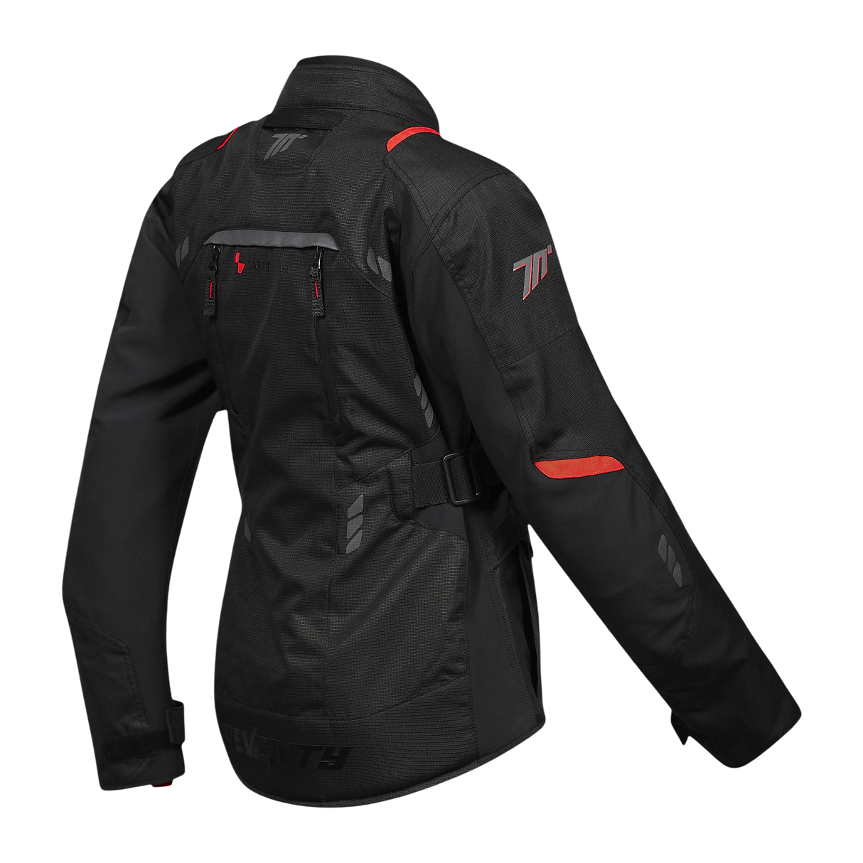 Chaqueta de moto de invierno touring adventure de mujer Seventy Degrees SD-JT69 Tanami negra y roja - vista 3