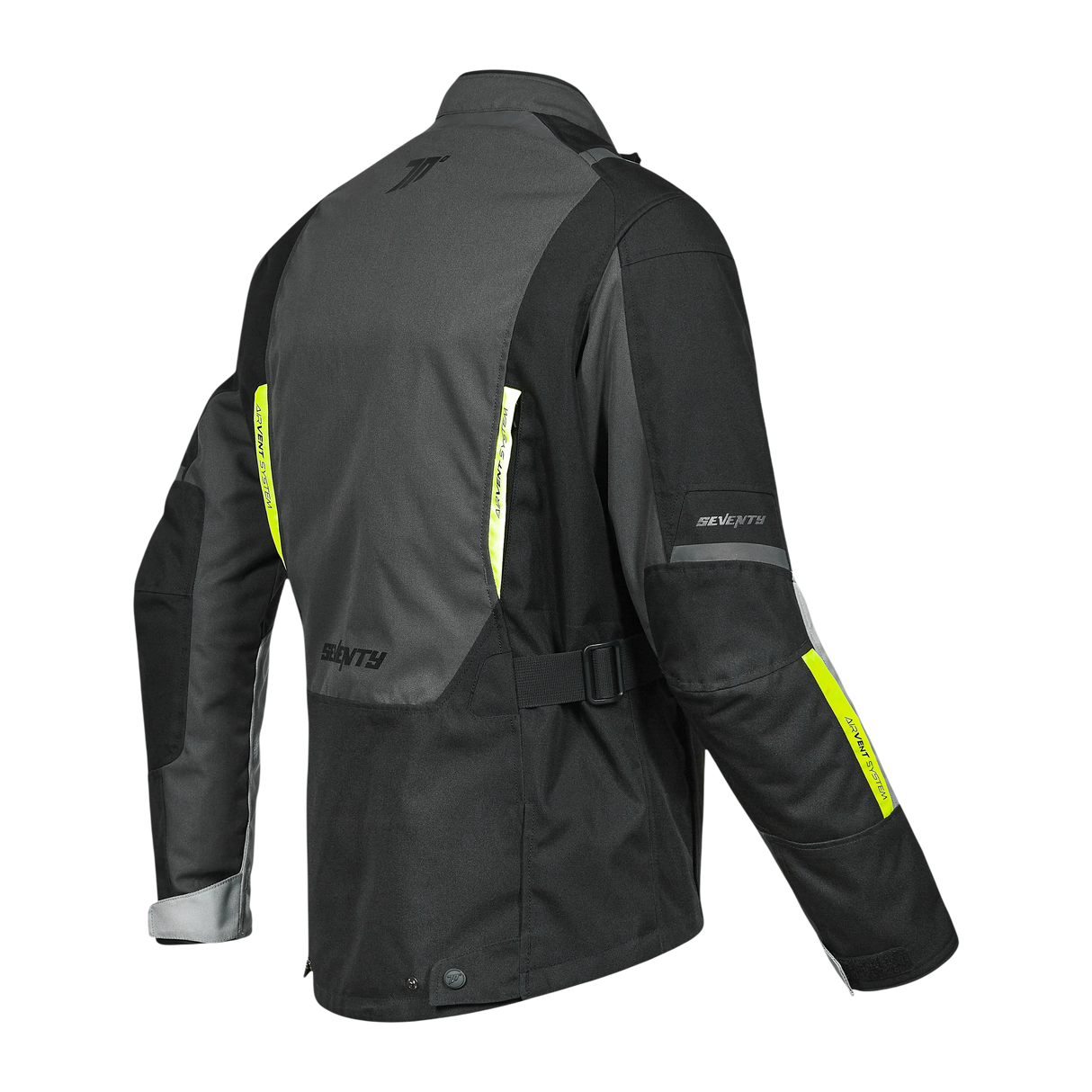 Chaqueta de moto de invierno touring adventure Seventy Degrees SD-JT83 Tonale negra, gris y amarillo flúor - vista 3