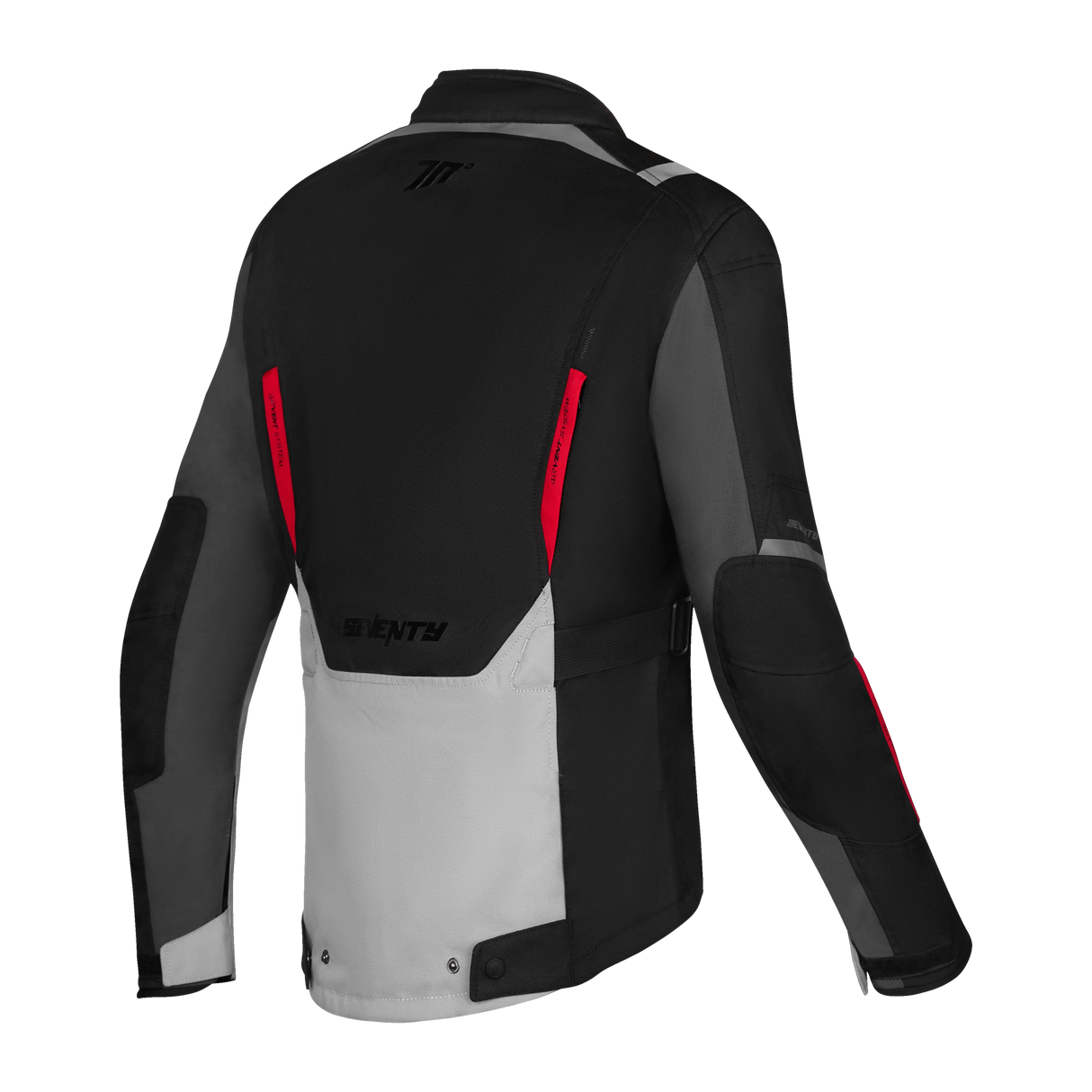 Chaqueta de moto de invierno touring adventure Seventy Degrees SD-JT83 Tonale negra, gris y roja - vista 2